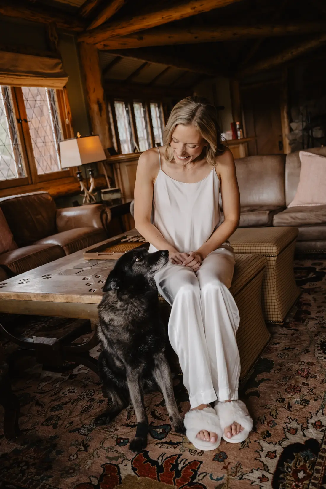 Billie sharing a quiet moment with Jax while getting ready on the wedding morning